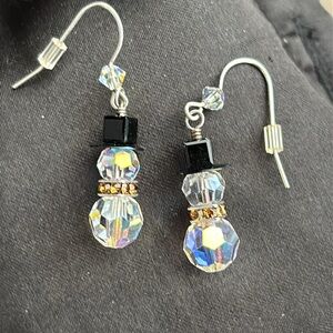 Swarovski crystal snowmen earrings